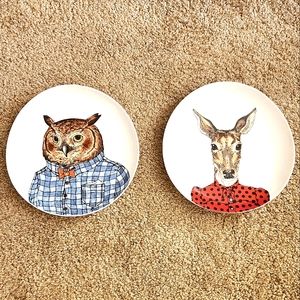 Set of West Elm Dapper Animal Plates